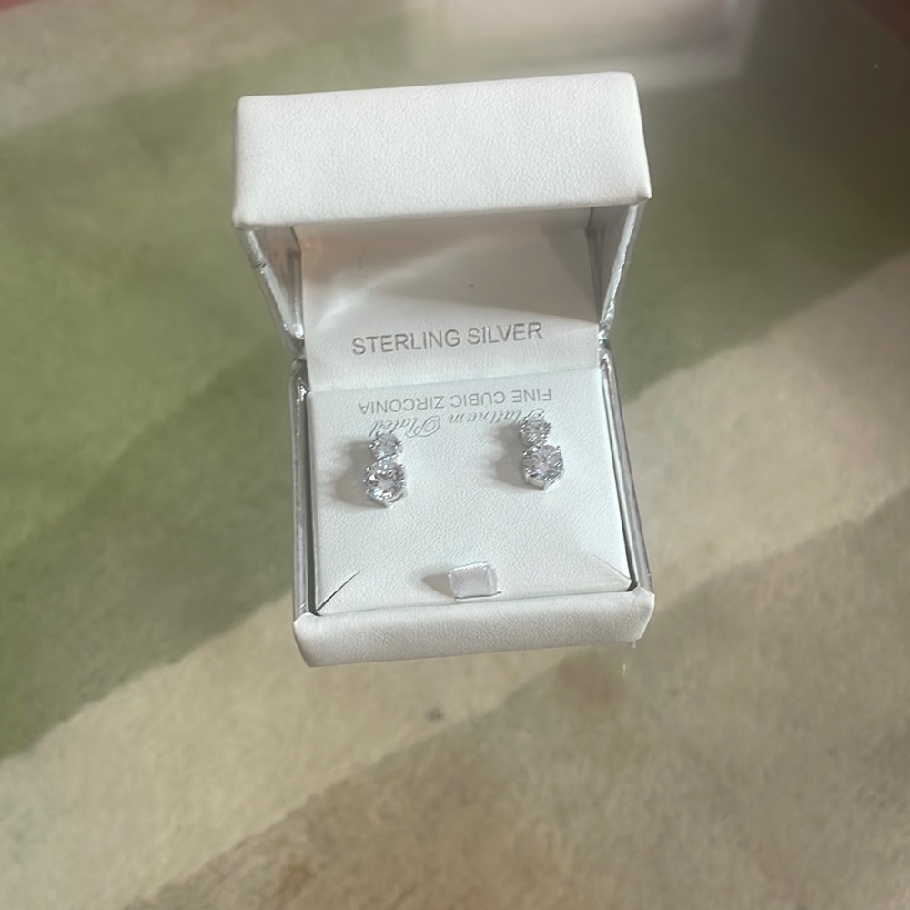 Sterling silver two studded earrings